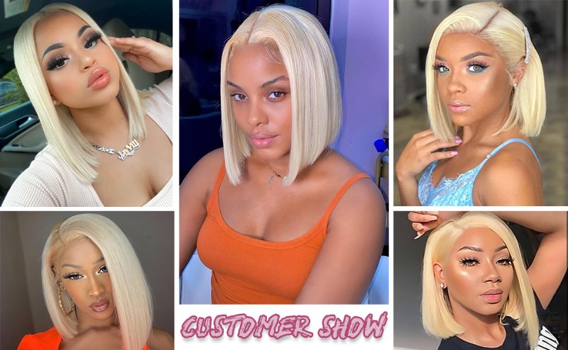 Blonde Bob Wig Human hair