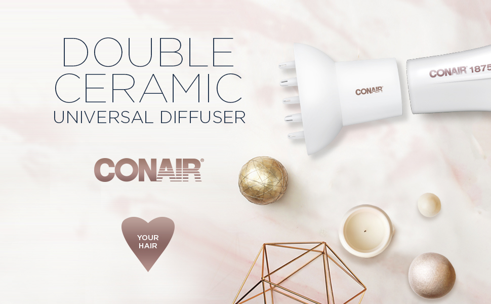 Universal diffuser reduces heat damage, fits most Conair hair dryers