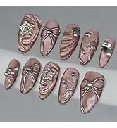 Press on Nails Short Almond LINMEIZAI Fake Nails Press ons Nail Tips Glue on Nails Full Cover Acr...