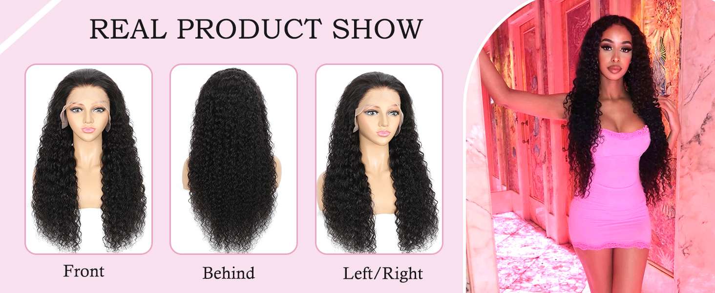 deep wave lace front wigs human hair