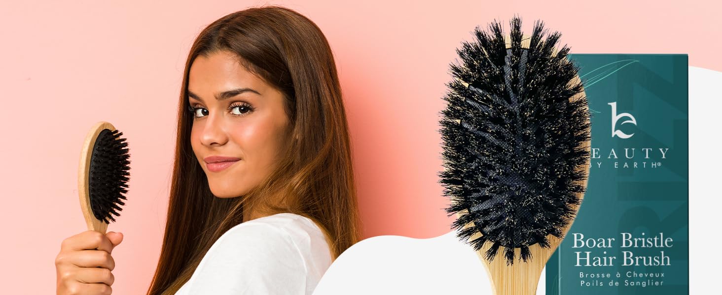 bristle hair brush women men's soft for boars boar fine fade sleek smoothing hairbrush