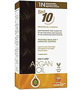 One 'n Only Argan Oil Fast 10 Permanent Hair Color Kit 1N Natural Very Black, Gray Hair Coverage ...