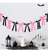 GZIXBDA Halloween Decorations, 1 String of 10Pcs Halloween Bow Garland 6Ft Banner with 10 Bats Pa...