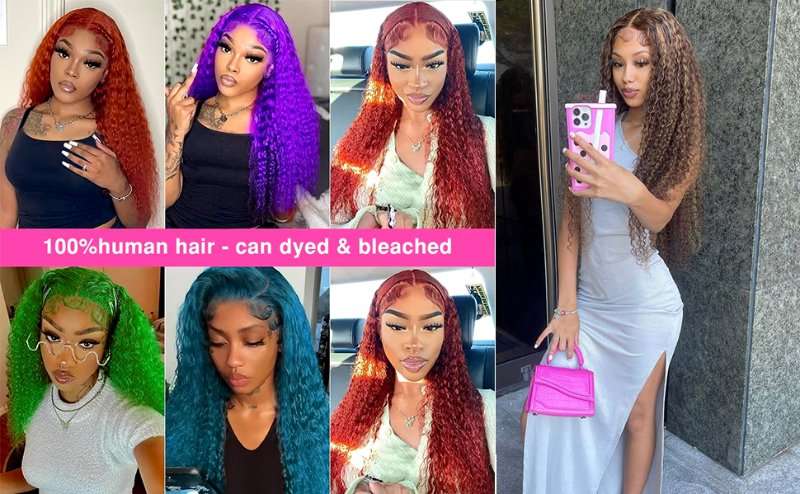 water wave lace front wigs human hair