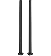2PCS Black Deck Railing Wrought Iron Handrail Post Kit, 38/48/60 inch Aluminum Railing Post Kit, ...