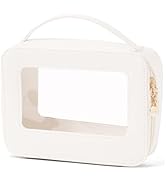 Clear Makeup Bag Transparent Cosmetic Bag Large Toiletry Case With Handle Zipper Pouch for Purse ...