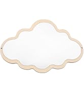 FRCOLOR Cloud Shape Wooden Mirror Shatterproof Decoration Hanging Mirror for Nursery, Bedroom, an...