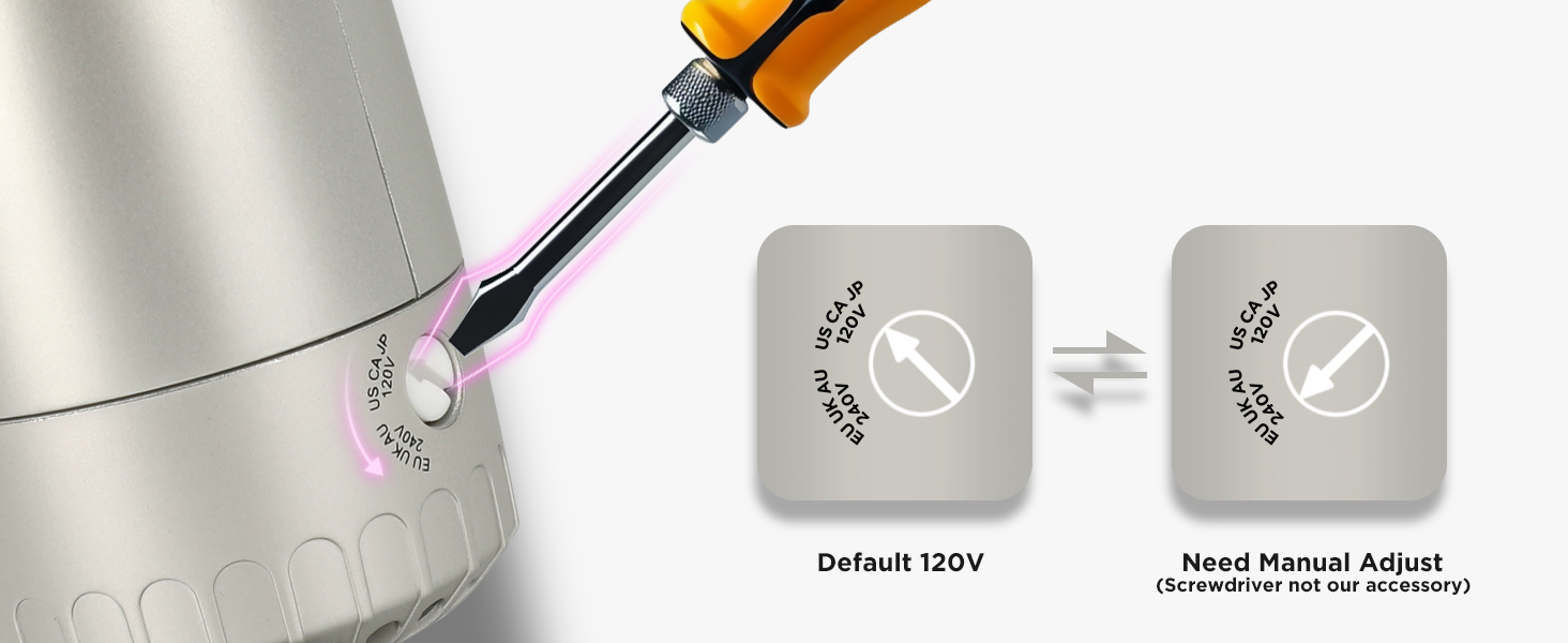 dual voltage hot air brush