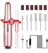 MEFA Nail Drill, 16 PCS Kit Electric Nail Drill with Nail Drill Bits & Cuticle Oil Pen, Portable ...