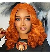 Ailwelia Ginger 5x5 Hd Lace Closure Body Wave Bob Wigs 200% Density Human Hair Bob Wigs For Black...