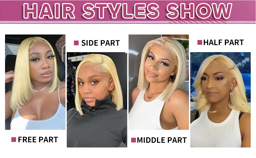 Blonde Bob Wig Human hair