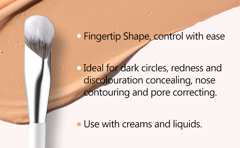 The benefits of the angled under eye concealer brush for liquid concealer and foundation