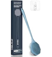 SILKLE Silicone Back Scrubber with Long Handle - Octagon Body Brush for Shower, Bath, and Exfolia...