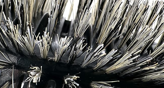 close up of hair brush bristles
