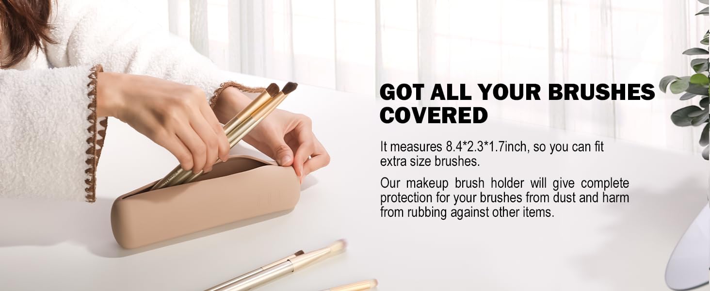 make up brush traveling case silicone makeup brush pouch