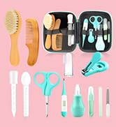 Baby Grooming Kit, Infant Safety Care Set with Hair Brush Comb Nail Clipper Nasal Aspirator,Baby ...