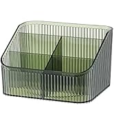 DASITON Large Capacity Makeup Brush Holder,5 Slot Makeup Brush Cup,Vintage striped Make Up Brush ...