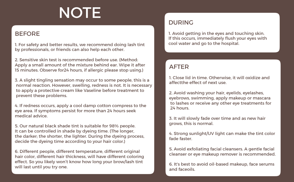 instruction of eyebrow and eyelash