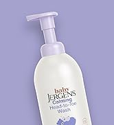 Top half of a bottle of Baby Jergens calming head to toe wash