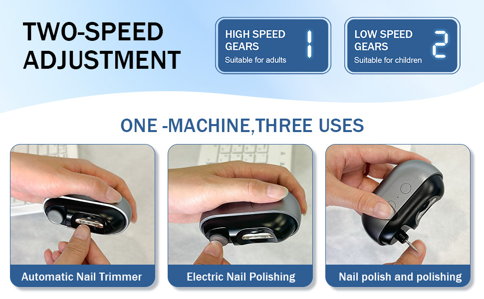 3 in 1 Electric Nail Clipper, Electric Nail Trimmer and Polisher