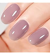 AILLSA Jelly Purple Gel Nail Polish - Nude Pastel Gel Polish Smoky Purple Nail Polish Gel Translu...