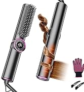 JolinKoin Hair Straightener Brush for Women: Negative Ionic 3-in-1 Curling & Straightening Brush,...