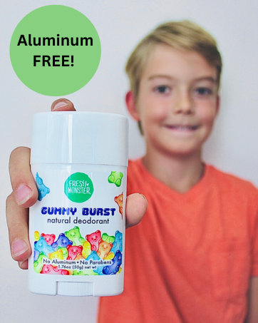 fresh monster kids deodorant for boys girls teens aluminum free toxin safe natural