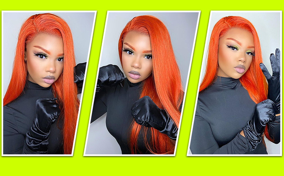 13x6 ginger lace front wigs human hair ginger orange lace front wigs human hair
