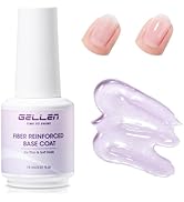 GELLEN Fiber Glass Base Gel Polish, 0.51 Fl.oz Clear Nail Strengthener for Repair Broken Damaged ...