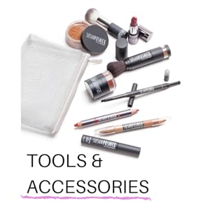 Makeup Bag, makeup brushes, tweezers, sanitizer