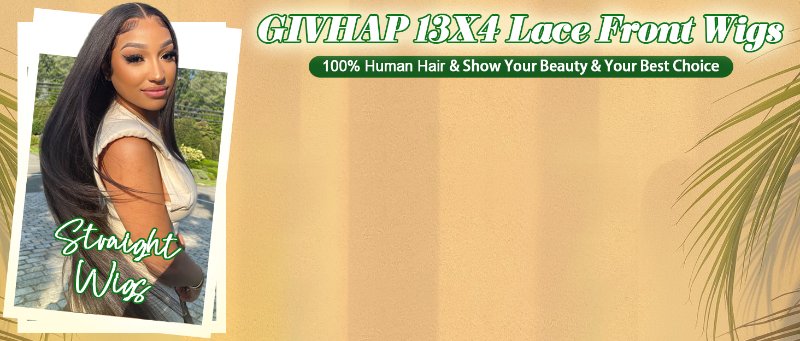 GIVHAP Straight Lace Front Wigs Human Hair