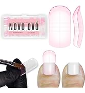 NOVO OVO 300 Pcs Toe Nail Dual Forms for Poly Gel Toenail Extension, PINK, Reusable Molds for Pol...