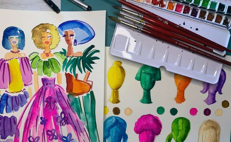 how to paint in watercolor fashion illustration tips painting drawing figure hair faces outfits pose