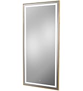 Pibbs Lumina Gold LED Salon Mirror, Glamorous Gold Frame, Extra-Large Full-Length Mirror, Built-i...