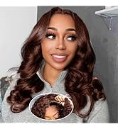 Ailwelia Chocolate Brown 5x5 Body Wave Hd Lace Closure Wigs Human Hair Wear And Go Glueless Bob W...