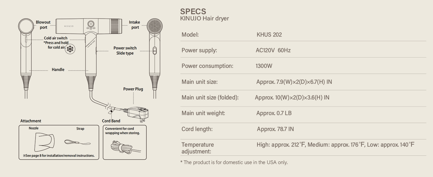 SPECS KINUJO HAIR DRYER