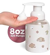 SoCal Suds & Company Glass Foaming Hand Soap Dispenser, Soft Grip Silicone Sleeve, Refillable Pum...