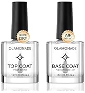 Glamonade Base Top Coat Nail Polish: Clear Quick Dry Nail Polish High Shine Long Lasting Glossy R...