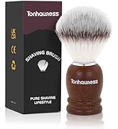 Synthetic Nylon Shaving Brush Wood Crafted Handle Shaving Brushes for Men, Handmade Beard Shave B...