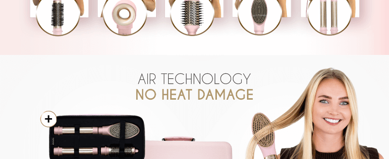 ELLA BELLA Pink 6 in 1 Professional Hot Air Styler