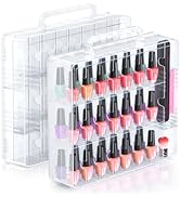 Beloving 2pcs Nail Polish Organizer, Portable 48 Bottles Clear Nail Polish Holder with Adjustable...