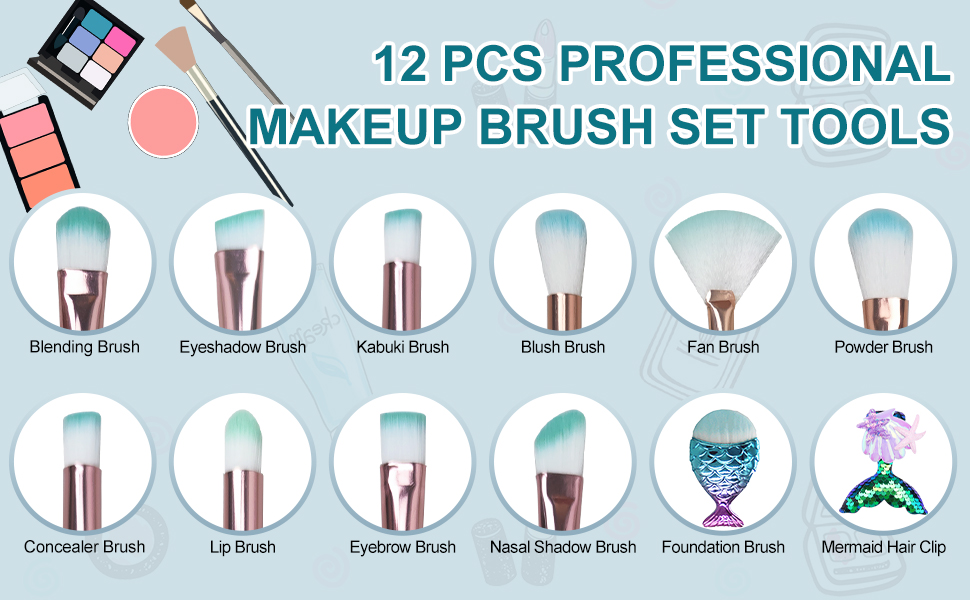 Professional makeup brush set