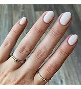 modelones Short Press on Nails, 32Pcs 16 Sizes Oval Fake Nails Kit Press Ons with Nail Glue, Adhe...