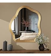 SHYFOY Asymmetrical Wall Mirrors for Living Room Decor Bohemian Gold Irregular Mirror,Decorative ...