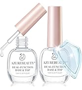 AZUREBEAUTY 2-in-One Clear Base & Top Coat Nail Polish Strengthener Set – Quick Dry, High Shine, ...