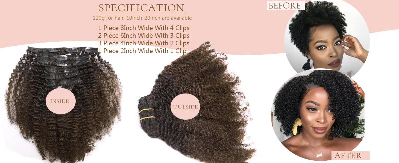 kinky curly clip in 