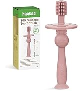 haakaa 360° Baby Toothbrush with Suction Base - Gentle Cleaning for Infant Self-Brushing Training...