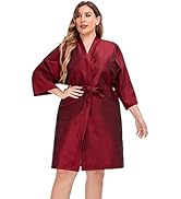 Salon Client Gown Robes Cape, Hair Salon Smock for Clients- Kimono Style (Red)