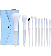 MSQ Make Up Brushes 10Pcs Powder Brushes Contour Brush Synthetic Natural Hair Makeup Brush Set wi...