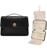 Toiletry Bag for Women, Hanging Travel Makeup Organizer with 4 Compartments, Pu Leather Waterproo...